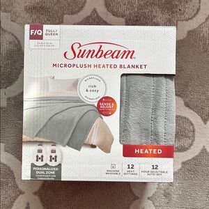 Sunbeam Microplush Heated Blanket - Gray